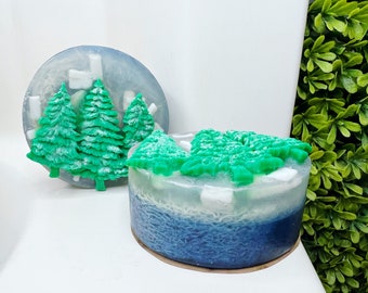 Coastal Christmas Loofah Rounds - bar soap, handcrafted soap