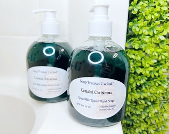 Coastal Christmas Liquid Hand Soap - Liquid Hand Soap, Handcrafted Soap