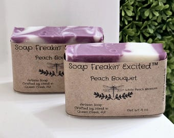Peach Blossom Artisan Soap, Goats Milk, Plant Based