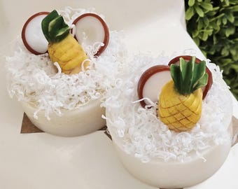 Pina colada Loofah Rounds - bar soap, handcrafted soap
