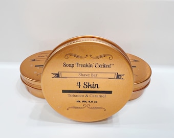 4 Skin Shave Tin - Tobacco and Caramel shave bar