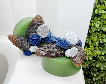 Christmas Pinecone Rounds - bar soap, holiday soap