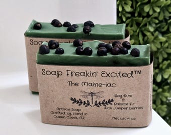 The Maine-iac -Artisan lye soap, handcrafted soap, all natural, cold process soap, homemade
