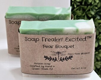 Handcrafted Pear Blossom Soap, Natural Goats Milk Soap