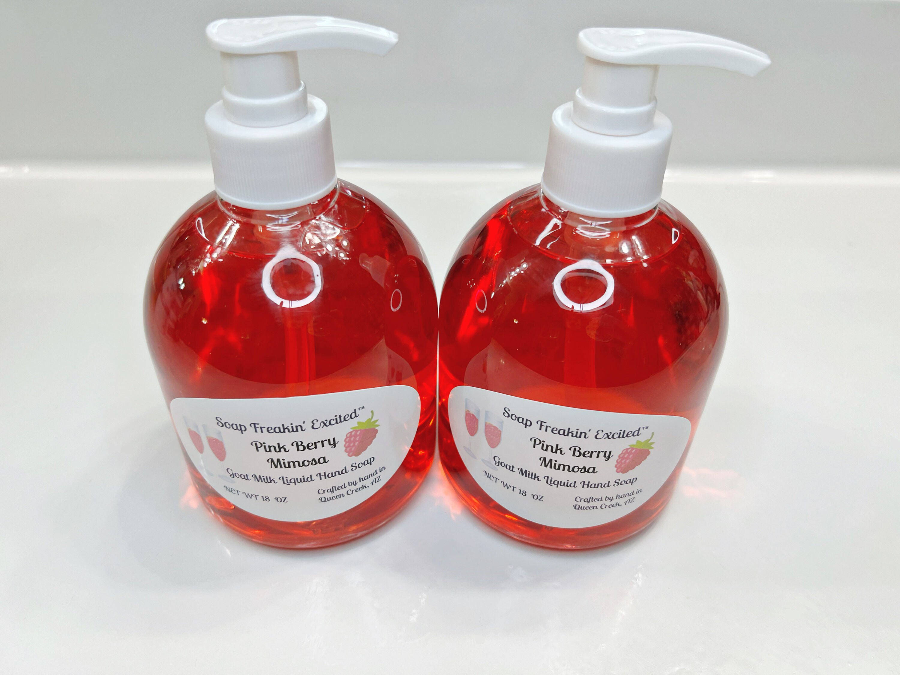 Pink Berry Mimosa - Liquid hand soap, goat milk hand soap