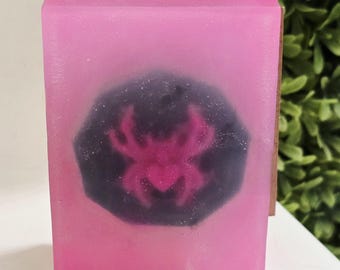 Handmade Halloween Soap – Pumpkin Marshmallow Scent, Spider Design