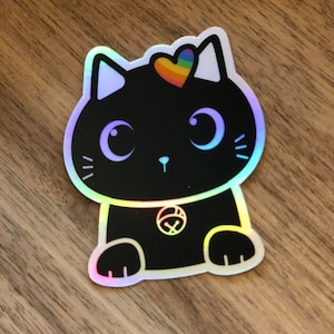 Black Kitty | LGBTQ+ | Gay Pride | Holographic Sticker