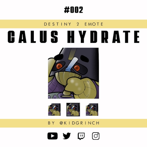 CALUS DRINK WATER / Hydrate Emote Für Twitch / Discord / Youtube / Etc.