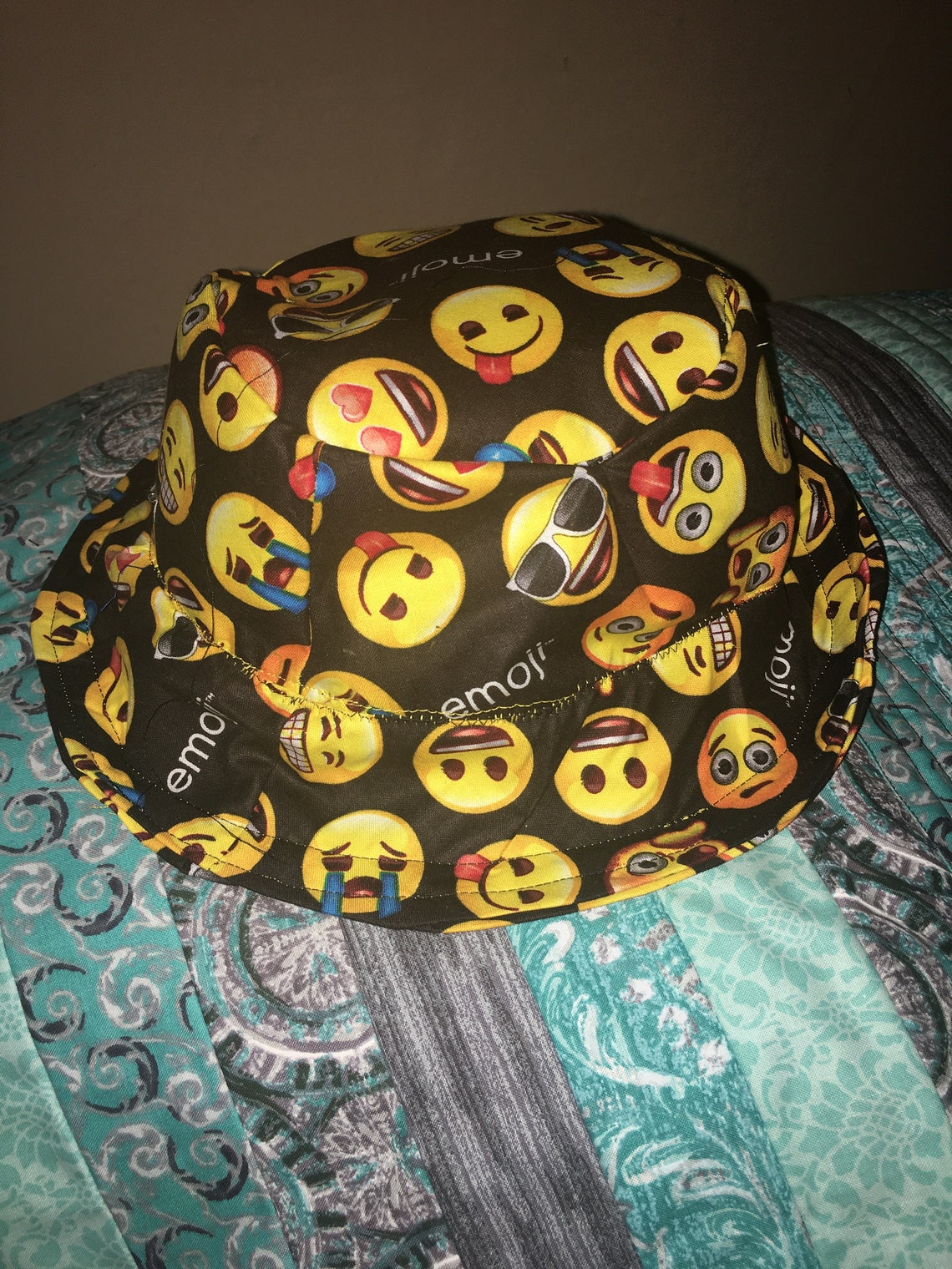 Emoji Bucket Hat/Sun Hat Reversible Etsy