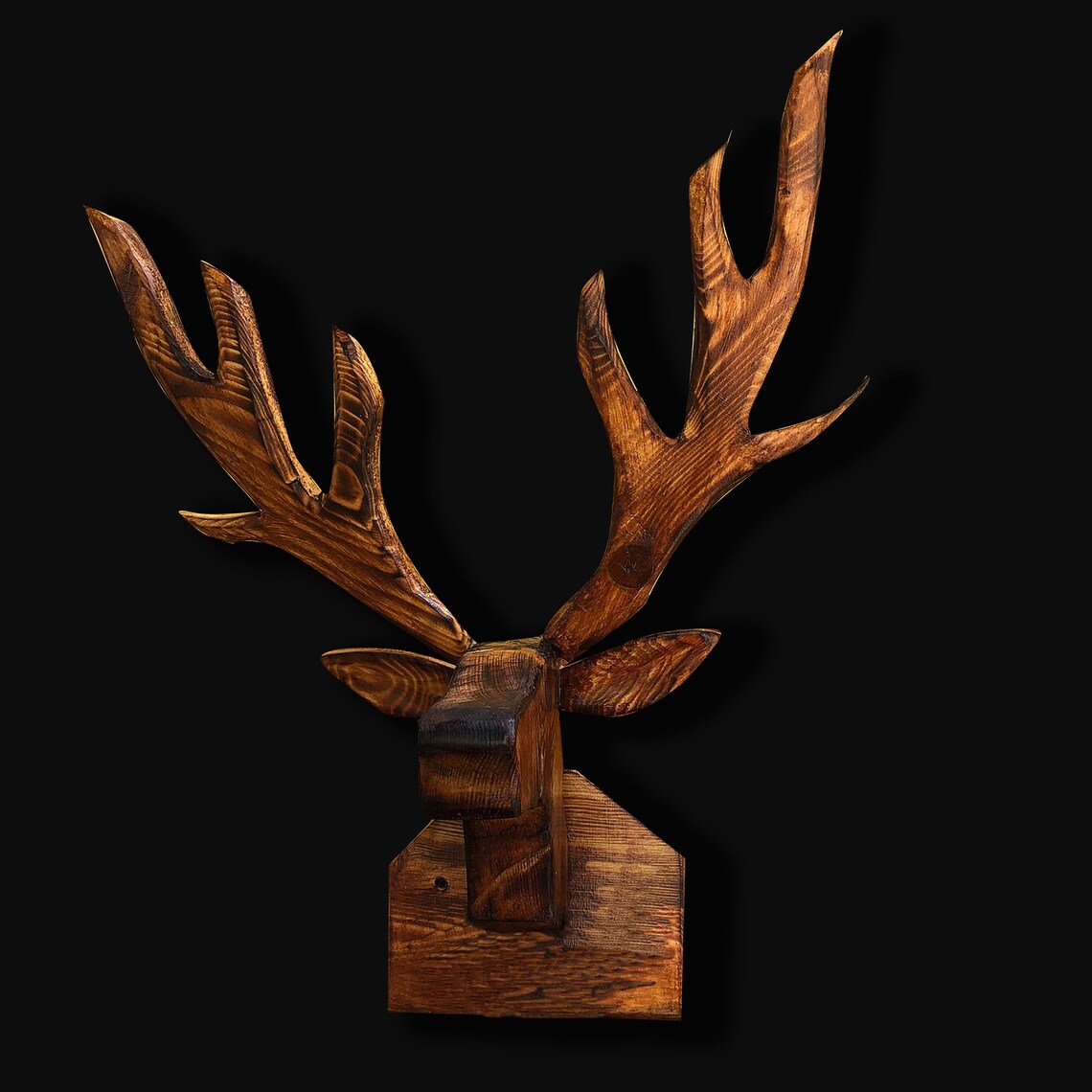 Personalized Statue Wooden Deer Head Sculpture Animal Etsy