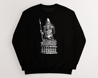 Legend of Ragnar Lothbrok Sweatshirt | Norse Mythology Viking Art Apparel | Cotton Unisex Pagan, Heathen | HUMAN MADE, No ai