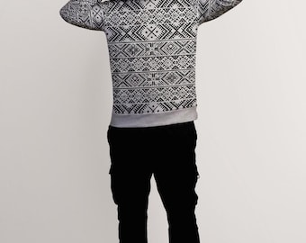 Folk Vegvisir Sweatshirt | Norse Mythology Viking Art Apparel | Cotton Unisex Pagan, Heathen | HUMAN MADE, No ai