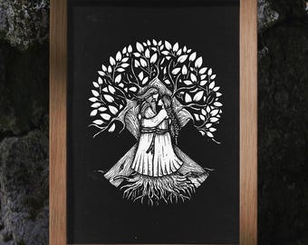Norse Love Poem Poster | Viking Heathen Pagan Folk Art, Altar Decor| HUMAN MADE, No ai