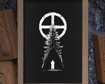 Lyfjaberg Healing Mountain Poster, Norse Mythology, Viking Folk Art, Svipdag Suncross Print| HUMAN MADE, No ai
