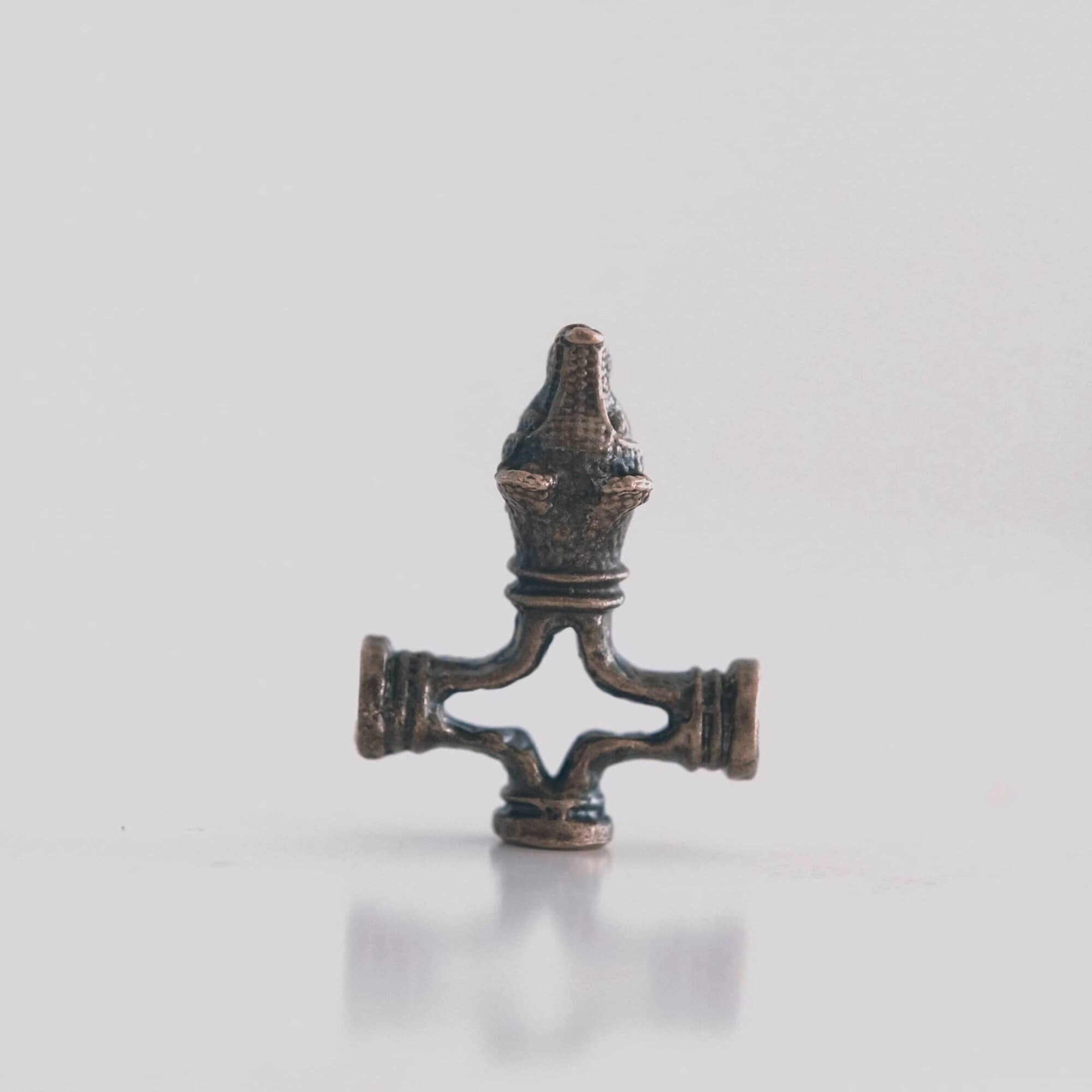 Bear Mjölnir Amulet Pendant - Bronze Viking Jewelry Necklace - Pagan Heathen Deity Norse Mythology - Handmade