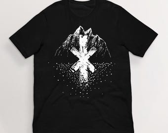 Rune: Hagall T-Shirt| Norse Mythology Viking Art T-Shirt | 100% Cotton Unisex Pagan Tee | HUMAN MADE, No ai