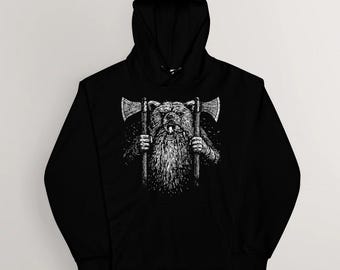 Berserker Rage Hoodie | Norse Mythology Viking Art Apparel | Cotton Unisex Pagan, Heathen | HUMAN MADE, No ai