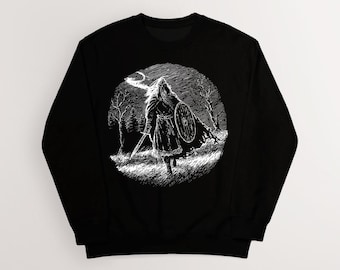 A moment before Valhalla Sweatshirt | Norse Mythology Viking Art Apparel | Cotton Unisex Pagan, Heathen | HUMAN MADE, No ai