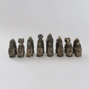 Thor Chess Pieces - Bronze Viking Jewelry Chess - Pagan Heathen Deity Norse Mythology - Handmade