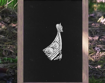 Fading Longship Poster | Viking Drakkar, Norse Mythology Art, Pagan Altar Decor| HUMAN MADE, No ai