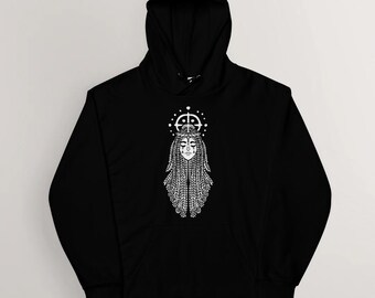 Face of Freya Hoodie | Norse Mythology Viking Art Apparel | Cotton Unisex Pagan, Heathen | HUMAN MADE, No ai