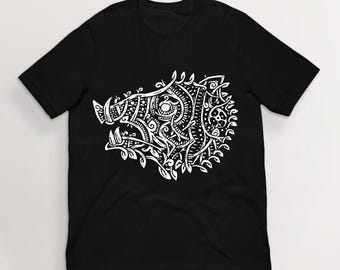 Aspect of the Boar Shirt| Norse Mythology Viking Art T-Shirt | 100% Cotton Unisex Pagan Tee | HUMAN MADE, No ai