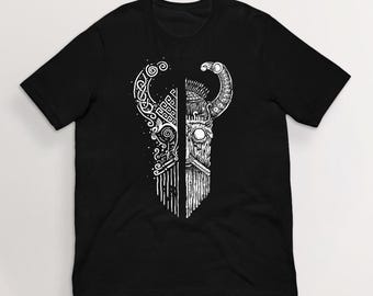 Duality of Odin T-Shirt| Norse Mythology Viking Art T-Shirt | 100% Cotton Unisex Pagan Tee | HUMAN MADE, No ai