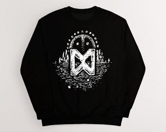 Rune: Dagaz Sweatshirt | Norse Mythology Viking Art Apparel | Cotton Unisex Pagan, Heathen | HUMAN MADE, No ai