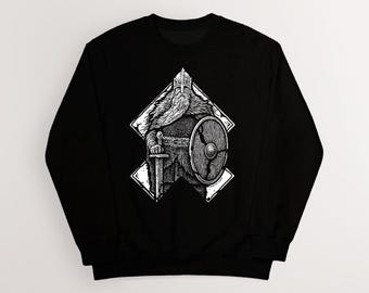 Jarl Sweatshirt | Norse Mythology Viking Art Apparel | Cotton Unisex Pagan, Heathen | HUMAN MADE, No ai