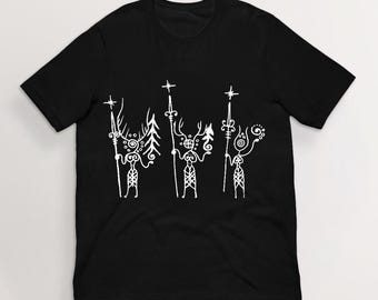 Norns Petroglyphs Shirt| Norse Mythology Viking Art T-Shirt | 100% Cotton Unisex Pagan Tee | HUMAN MADE, No ai