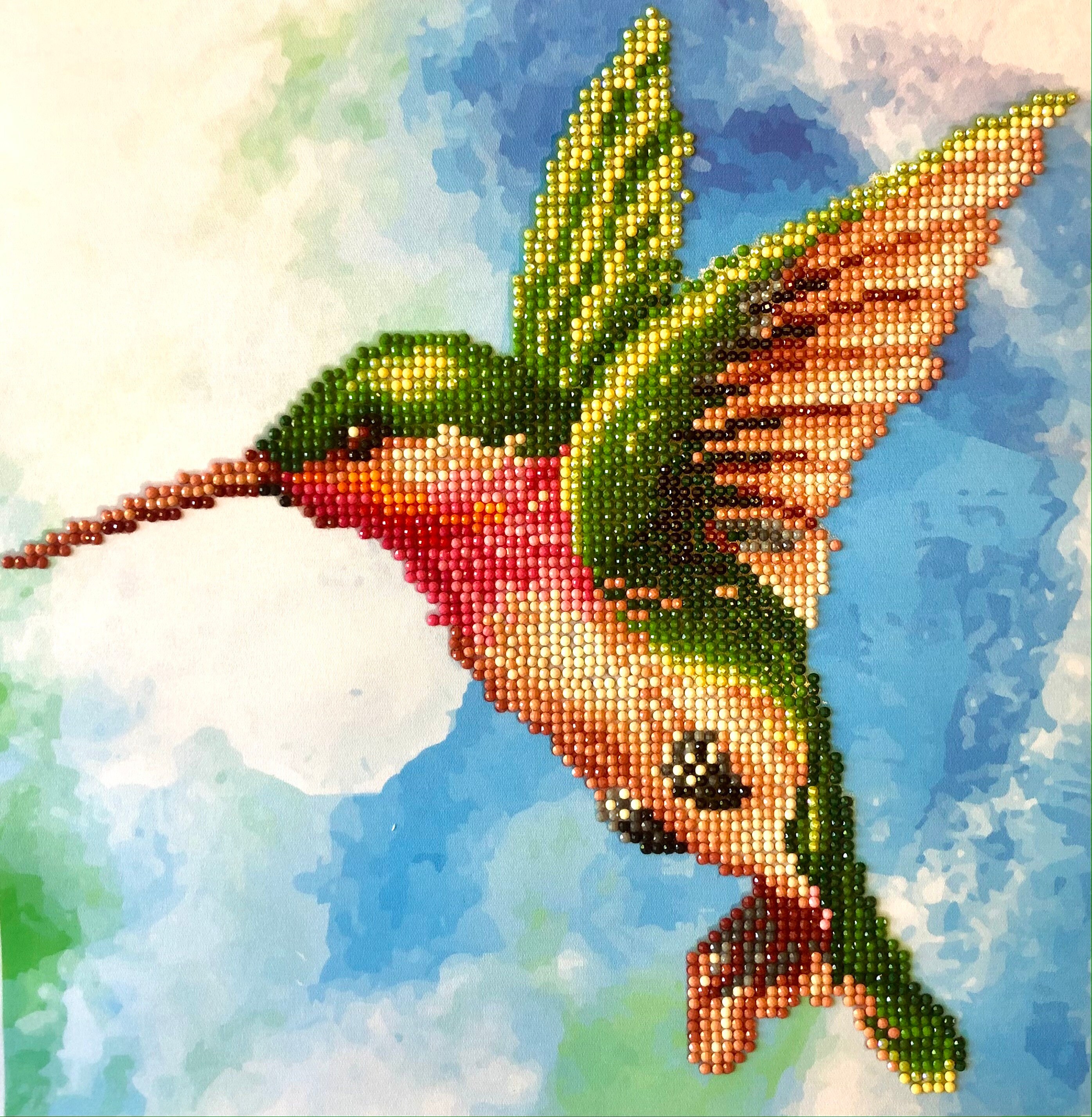 Hummingbird Diamond Dotz Print finished size 11 x 11.4 Etsy