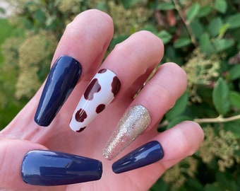 Press On Nails | Cow Print | Funky Nails | Glue On Nails | Stick On Nails | Nails With Designs