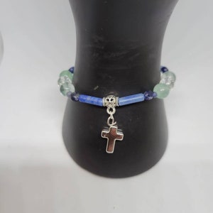 gentlness Christianity cross charm bracelet,  twelve virtues of the Holy Bible