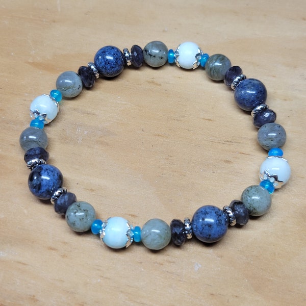 divine will bracelet, throat chakra bracelet, crystal jewelry, crystal bracelet, blue bracelet, 189