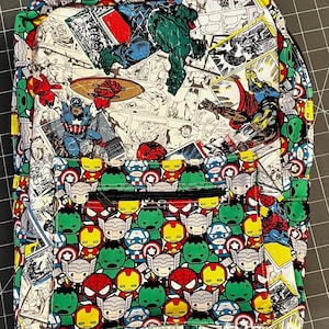 Avengers Kids Backpack: Cotton Fabric, Padded Panels