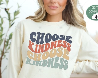 Being Kind is Cool Svg Png, Choose Kindness Svg, Trendy Retro Groovy ...