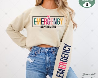 Emergency Department Svg, ER Department Png, ER nurse Svg Png, Emergency Department Sleeve Bundle, Nurse Png, Nurse Appreciation DIY Gift
