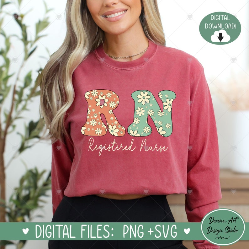 Rn Vector Patterns Registered Nurse Svg Png and Cut Files for Cricut, Nurse Shirt Svg ...