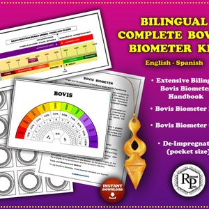 BestSeller*** Bilingual Bovis Biometer Pendulum Dowsing Chart Kit | Plus Extensive Biometer Handbook - De-Impregators pocket size (see more)