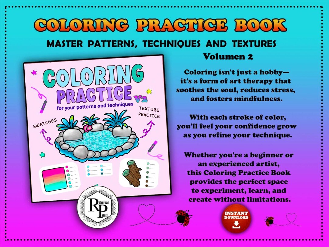 COLORING PRACTICE BOOK #2 » Master Patterns, Techniques and Textures ...
