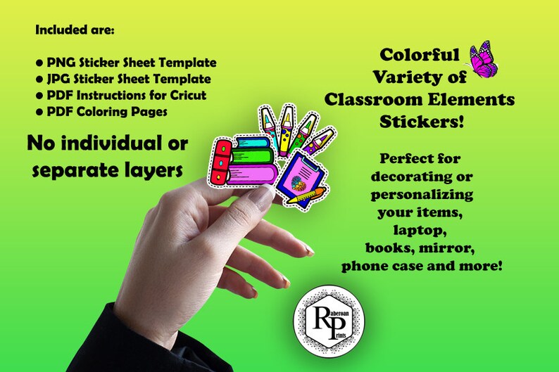 Classroom Teacher Elementary Sticker Sheets + Bonus Children Tags and ...