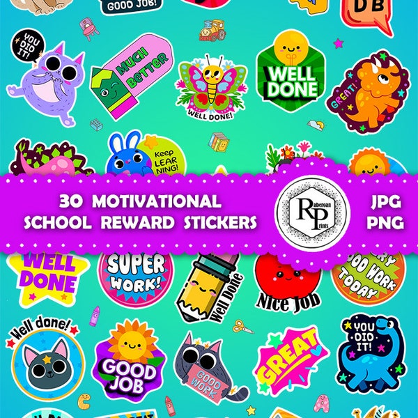 Best Selling*** Classroom/School Reward ONE (1) Stickers Sheet PNG/JPG plus Free Coloring Bookmarks for Kids  (See Description)