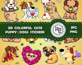 Pode incluir: 20 adesivos coloridos com adoráveis ​​filhotes e cães de desenho animado em várias poses. Os adesivos são perfeitos para adicionar um toque de fantasia a laptops, garrafas de água, diários e muito mais.