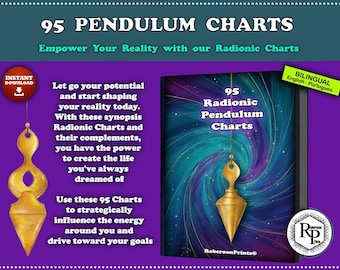 Dowsing Radionic Pendulum | 95 Bilingual Synopsis Dowsing Charts + Bonus: De-Impregators & Bovis Biometers - English/Portugues (see more)