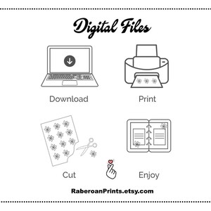 Printable Aesthetic Tattoo Design ONE (1) Stickers Sheet | Instant ...
