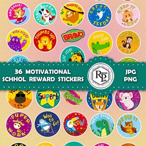 BUNDLE Cute Variety of Reward ONE (1) Stickers for Print & Cut Plus Free Kids Activities. Ideal for Teachers, Parents and Kids (See Info)