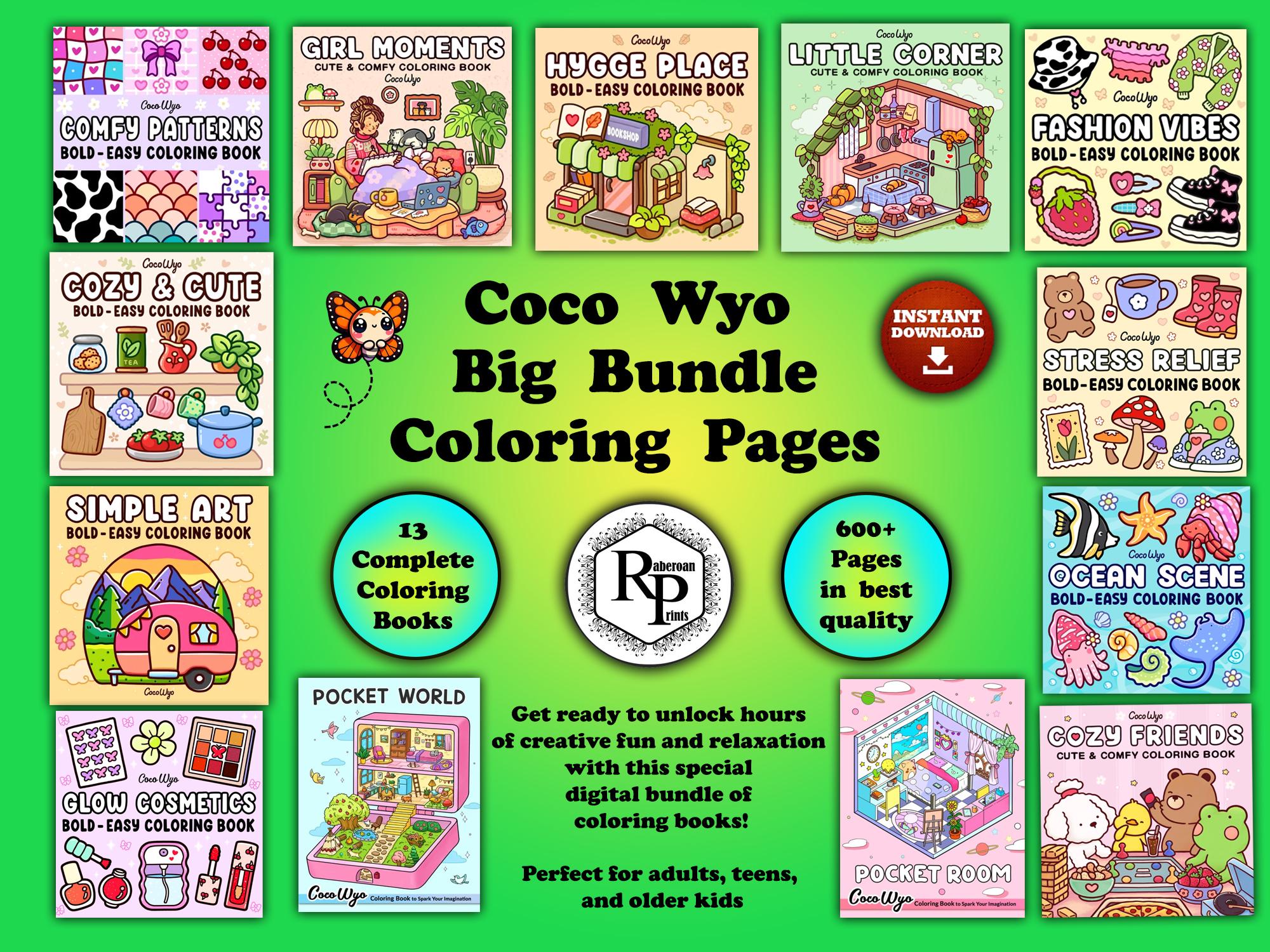 Bestseller Coco Wyo Coloring Books Bundle PDF – 13 Complete Books, 600+ Pages, Instant Download