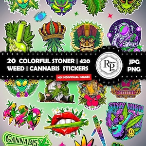 Best Selling *** Super Vivid Color Stoner | Weed | 420 | Marijuana ONE (1) Stickers Sheet - Bundle Stickers  (Read Info)