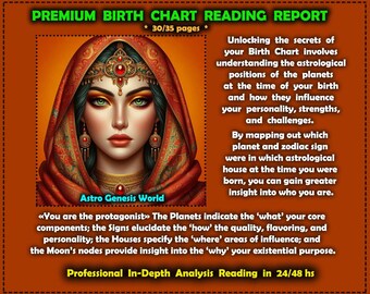 Diepgaande geboortehoroscoop: gepersonaliseerd astrologierapport (pdf)