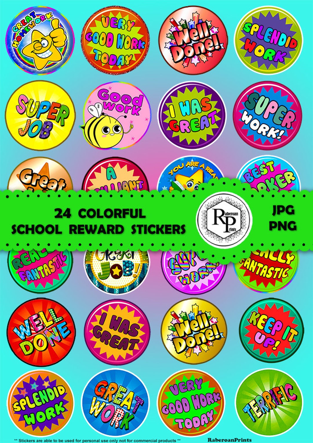 BUNDLE Motivational School Reward Stickers Sheet/doodle School Etsy